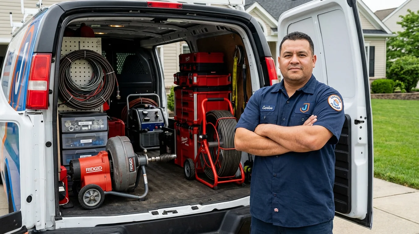 Professional drain cleaning equipment and Johns Plumbing LLC plumber in Lake Zurich