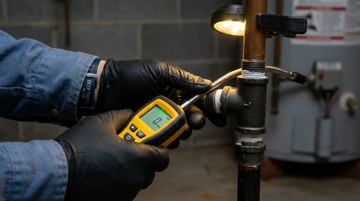 Gas leak detection with electronic sniffer by Johns Plumbing LLC in Lake Zurich