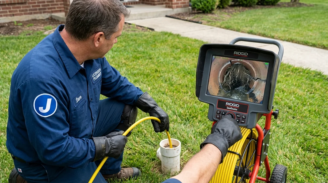 Sewer camera inspection being performed by Johns Plumbing LLC in Lake Zurich